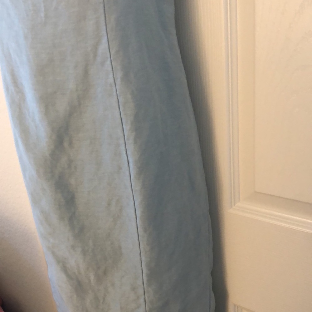 Pastel Green-Blue Sleeveless Linen Dress - Picture 11 of 16